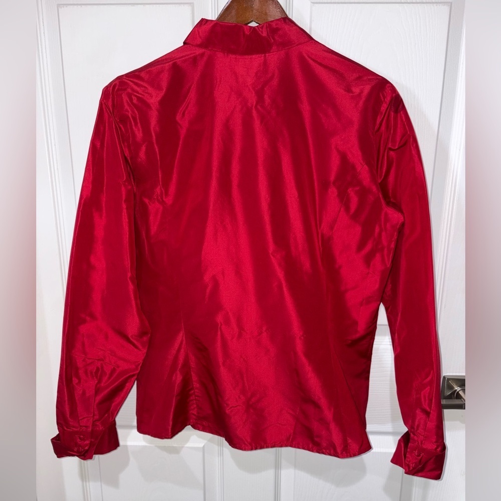 Silk Ann Taylor Red Blouse size 14 - Picture 2 of 6
